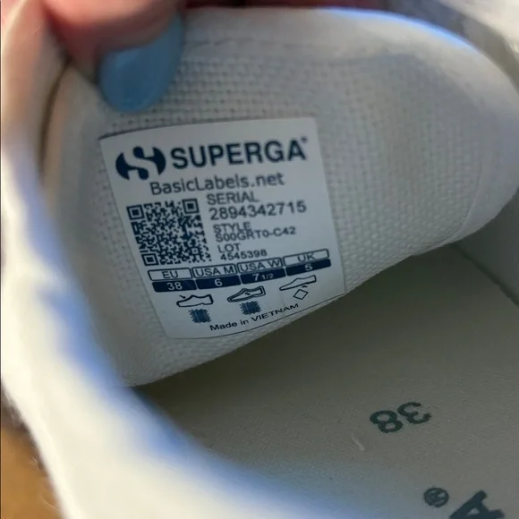 NEW SUPERGA 2630 COTU Sneaker in Total White Size 7.5 - Picture 4 of 8